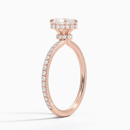 Hidden Halo 1 CT Heart Cut Lab Grown Diamond Ring - view 2