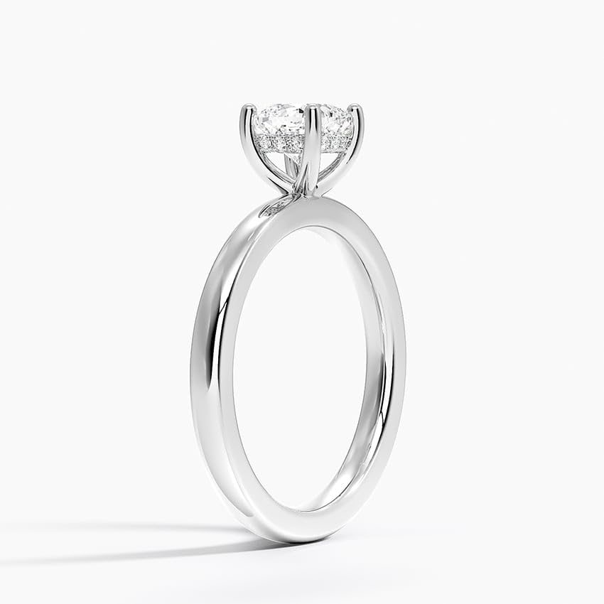 Hidden Halo 1 CT Cushion Cut Lab Grown Diamond Engagement Ring - view 2