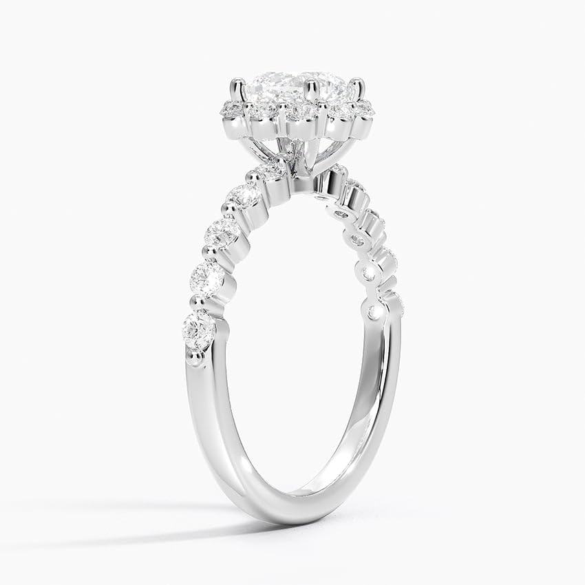 Halo 1 CT Cushion Cut Lab Grown Diamond Engagement Ring - view 2