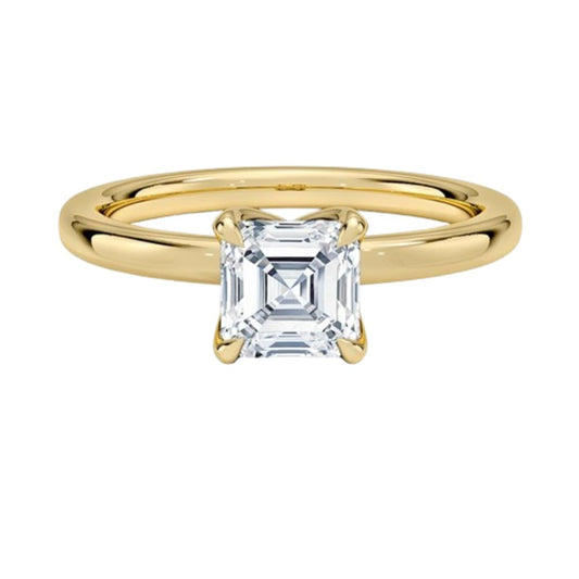 Solitaire 1 CT Asscher Cut Lab Grown Diamond Ring - view 1