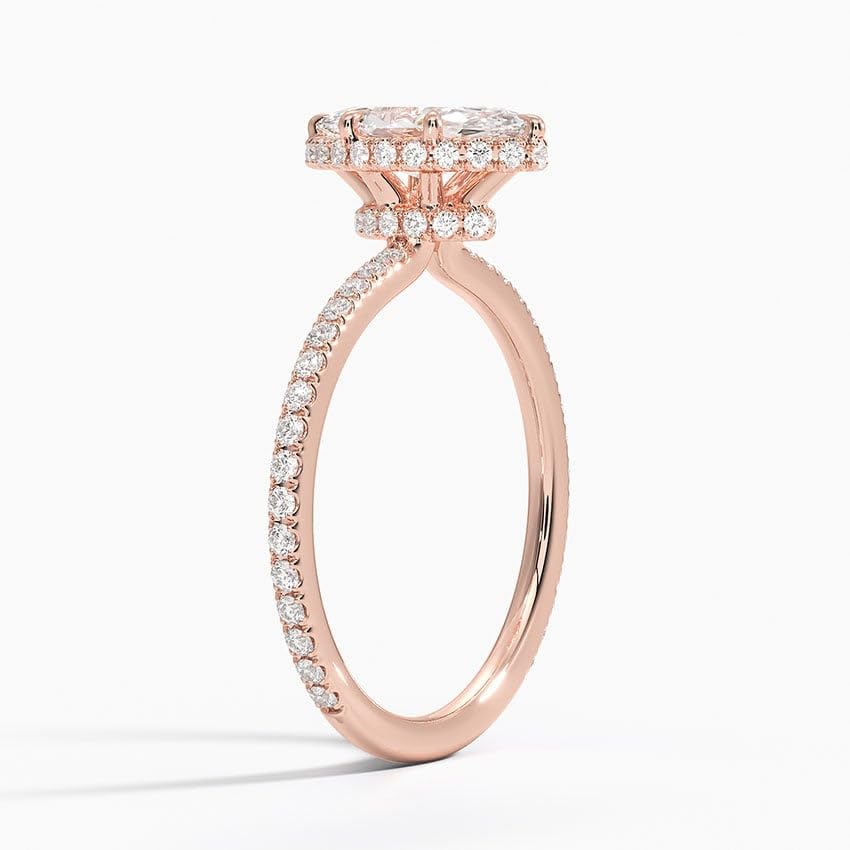 Hidden Halo 1 CT Marquise Cut Lab Grown Diamond Ring - view 5