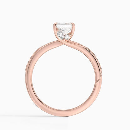 1 CT Asscher Cut Lab Grown Diamond Engagement Ring - view 3