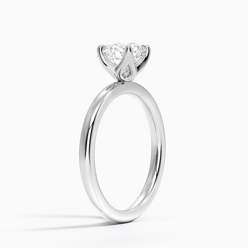 Solitaire 1 CT Round Cut Lab Grown Diamond Ring - view 3