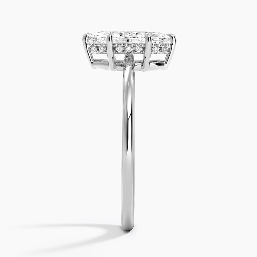 Hidden Halo 1 CT Marquise Cut Lab Grown Diamond Engagement Ring - view 3