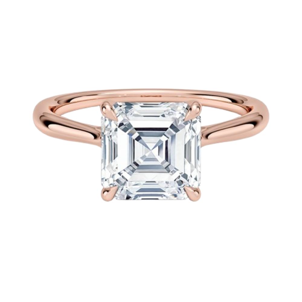 2 CT Asscher Cut Lab Grown Diamond Engagement Ring - view 4
