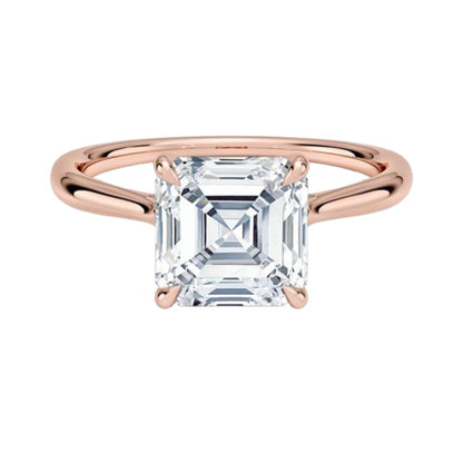 2 CT Asscher Cut Lab Grown Diamond Engagement Ring - view 4
