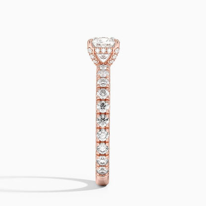 Hidden Halo 1 CT Cushion Cut Lab Grown Diamond Engagement Ring - view 7