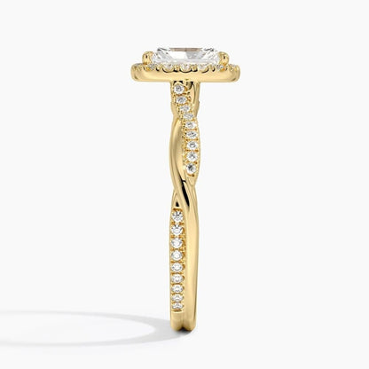 Twisted Band 1 CT Radiant Cut Lab Grown Diamond Engagement Halo Ring - view 3