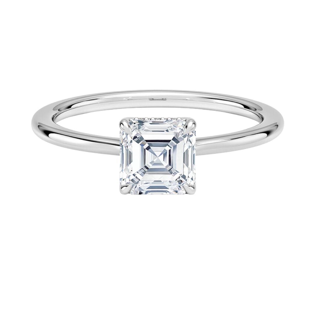 Solitaire 1 CT Asscher Cut Lab Grown Diamond Engagement Ring - view 1