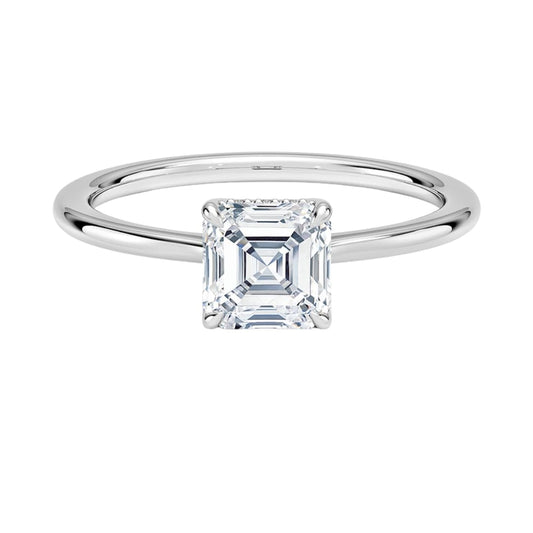 Solitaire 1 CT Asscher Cut Lab Grown Diamond Engagement Ring - view 1