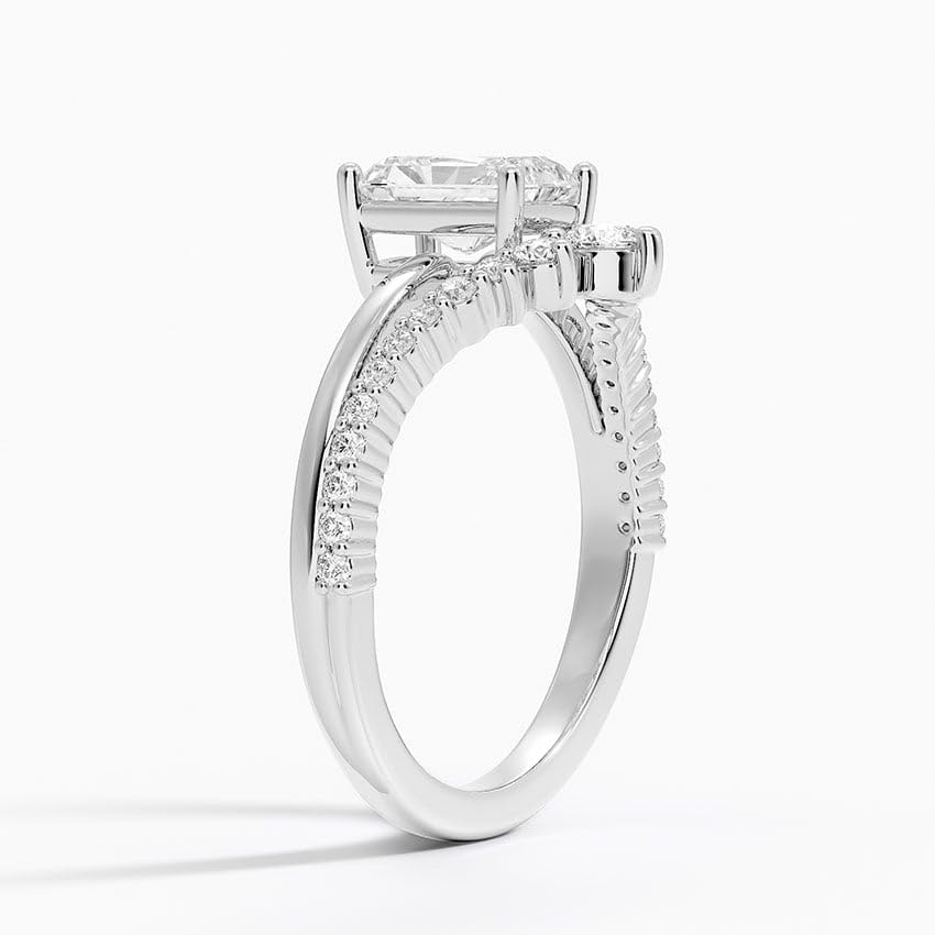 Solitaire 1 CT Radiant Cut Lab Grown Diamond Curved Engagement Ring - view 7