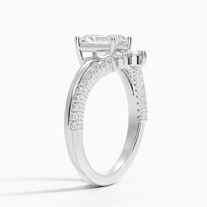 Solitaire 1 CT Radiant Cut Lab Grown Diamond Curved Engagement Ring - view 7