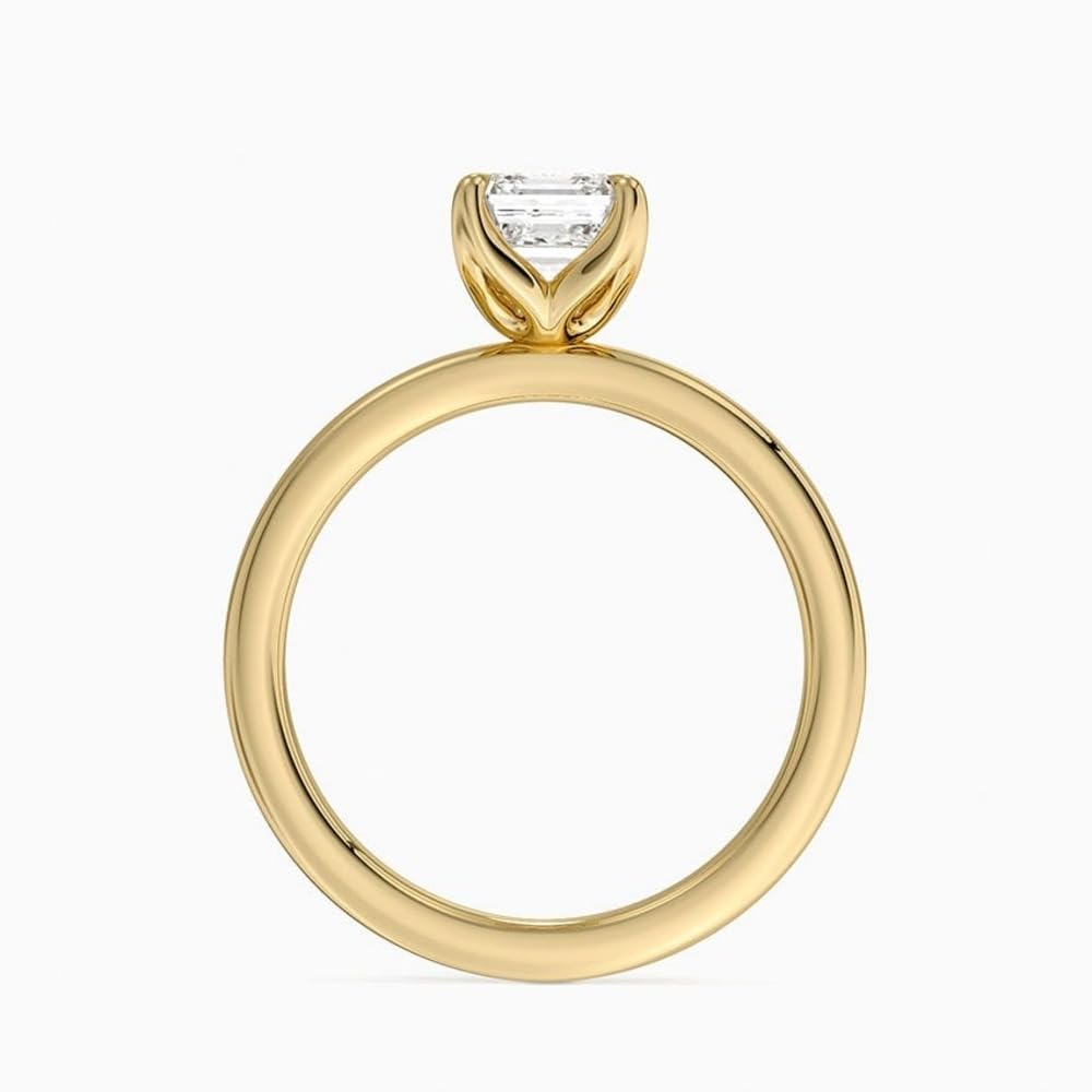 Solitaire 1 CT Asscher Cut Lab Grown Diamond Ring - view 3