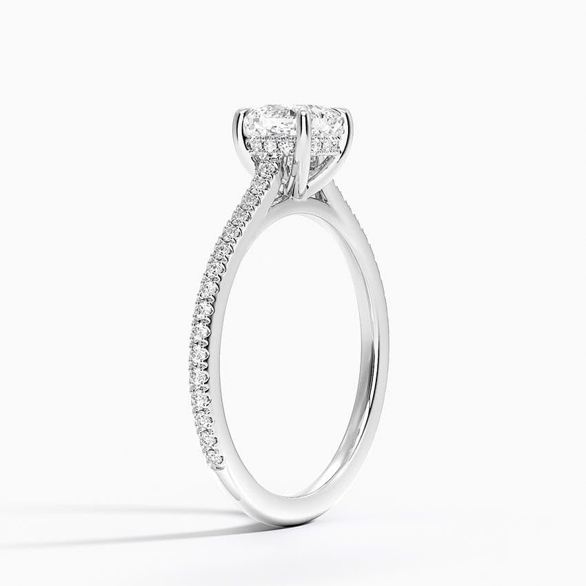 Solitaire 1 CT Cushion Cut Lab Grown Diamond Engagement Ring - view 2