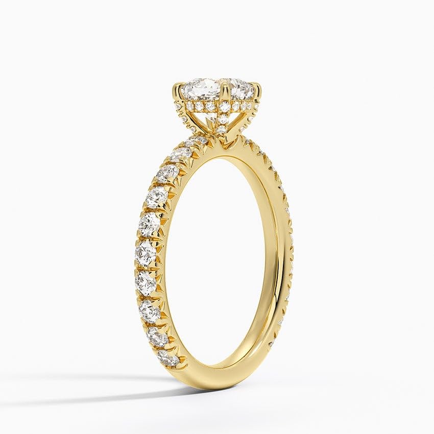 Hidden Halo 1 CT Cushion Cut Lab Grown Diamond Engagement Ring - view 2