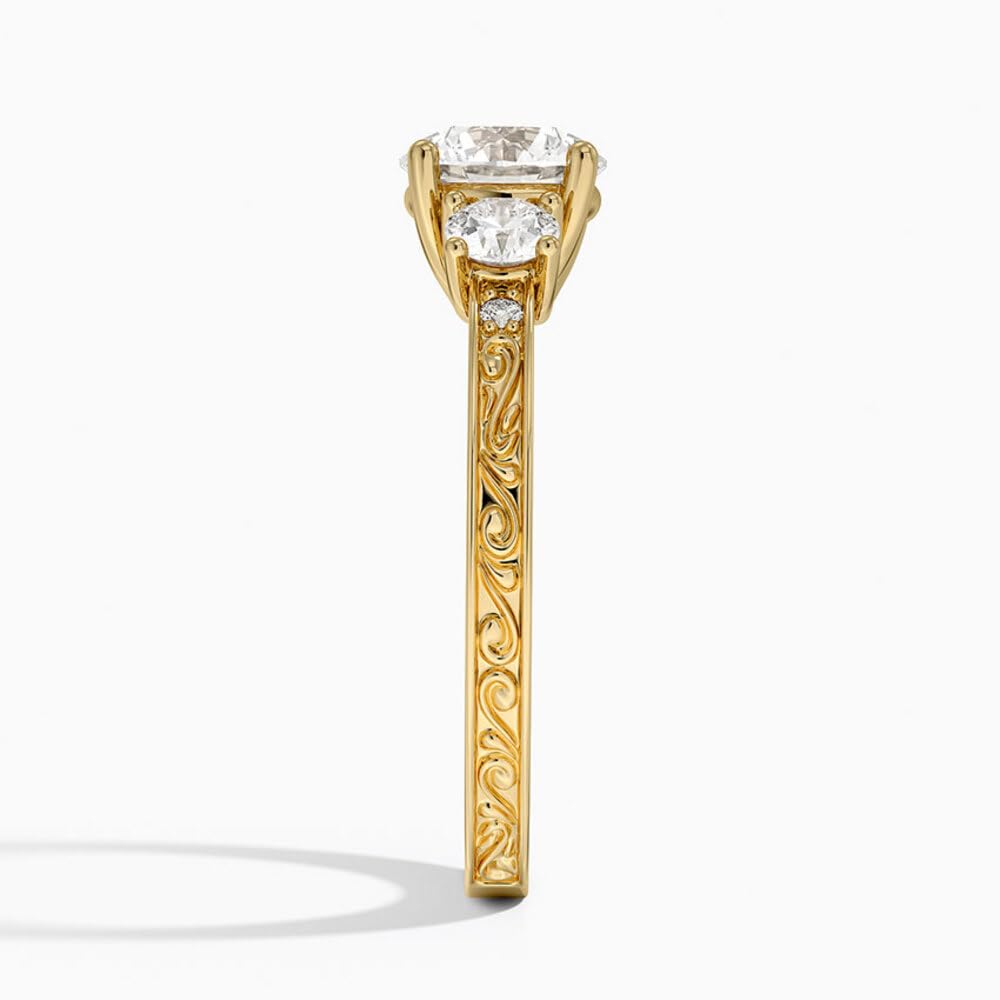 Solitaire 1 CT Round Cut Lab Grown Diamond Engagement Ring - view 3