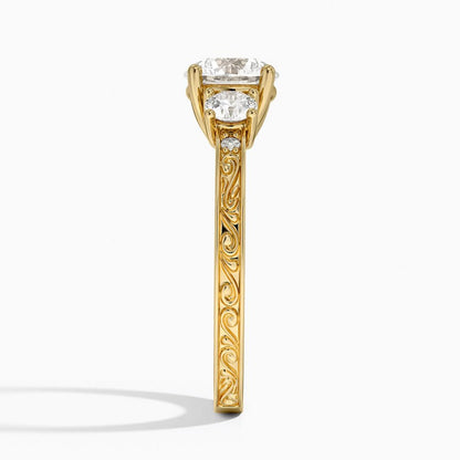 Solitaire 1 CT Round Cut Lab Grown Diamond Engagement Ring - view 3