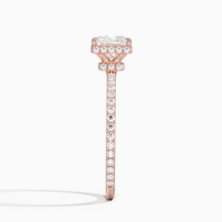 Hidden Halo 1 CT Princess Cut Lab Grown Diamond Ring - view 3