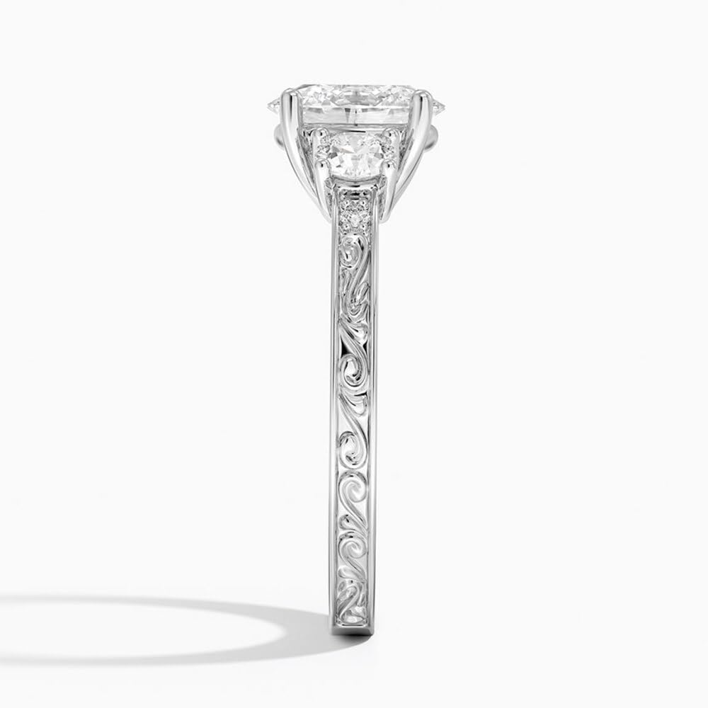 Solitaire 1 CT Oval Cut Lab Grown Diamond Engagement Ring - view 3