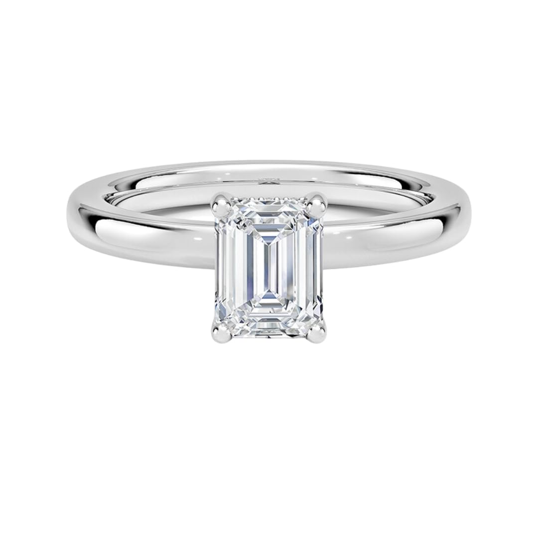 Solitaire 1 CT Emerald Cut Lab Grown Diamond Engagement Ring - view 1