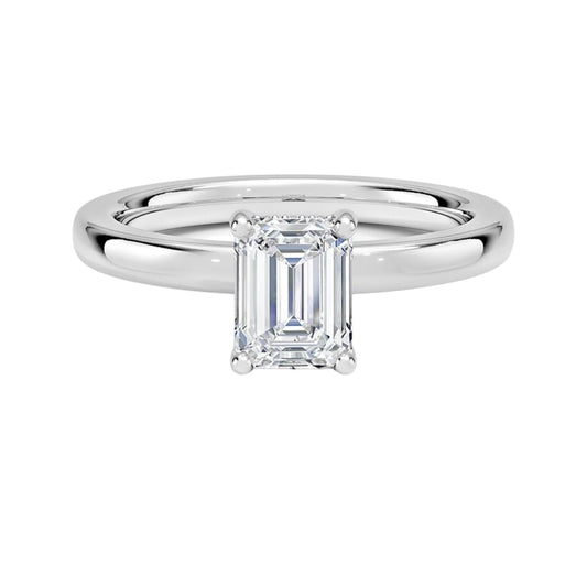 Solitaire 1 CT Emerald Cut Lab Grown Diamond Engagement Ring - view 1