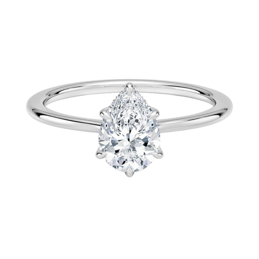Hidden Halo 1 CT Pear Cut Lab Grown Diamond Engagement Ring - view 1