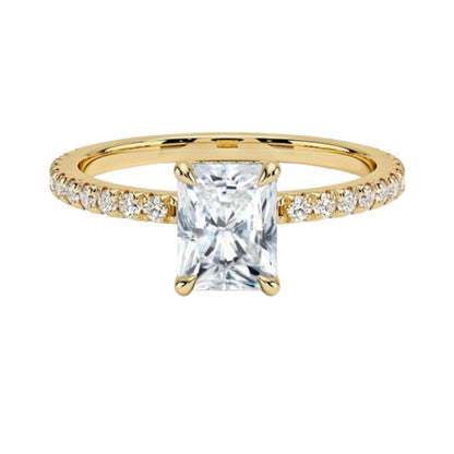Hidden Halo 1 CT Radiant Cut Lab Grown Diamond Engagement Ring - view 4