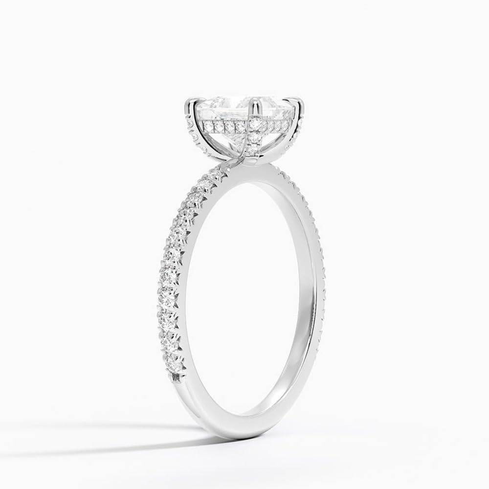 Hidden Halo 1 CT Princess Cut Lab Grown Diamond Engagement Ring - view 2