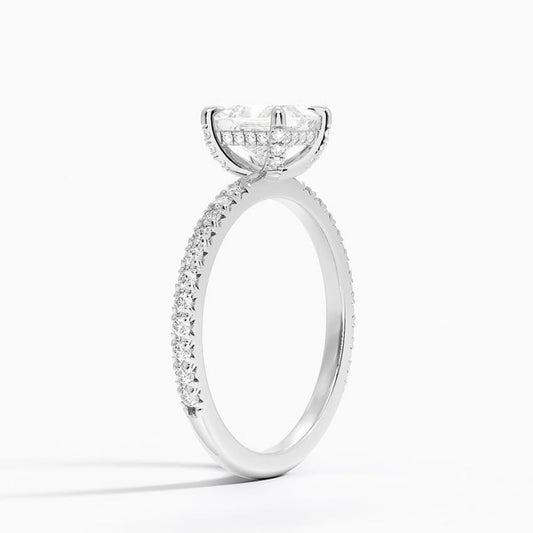 Hidden Halo 1 CT Princess Cut Lab Grown Diamond Engagement Ring - view 2