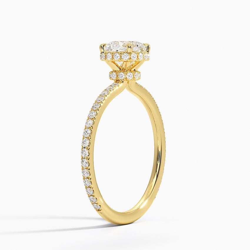 Hidden Halo 1 CT Cushion Cut Lab Grown Diamond Ring - view 2