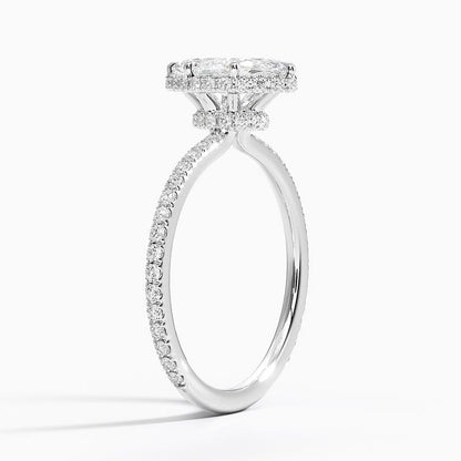 Hidden Halo 1 CT Marquise Cut Lab Grown Diamond Ring - view 2