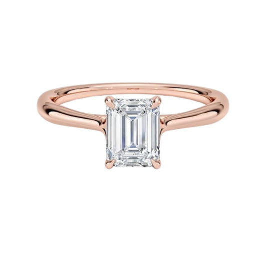 1 CT Emerald Cut Lab Grown Diamond Engagement Ring - view 1