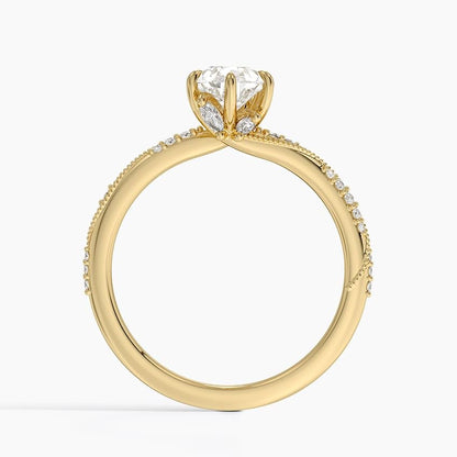 Solitaire 1 CT Pear Cut Lab Grown Diamond Engagement Ring - view 5
