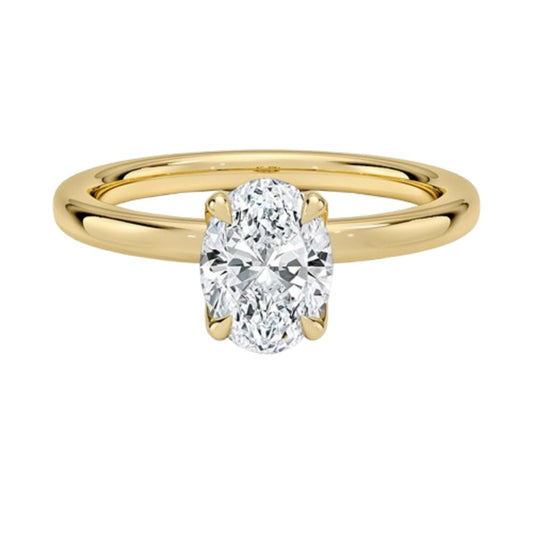 Solitaire 1 CT Oval Cut Lab Grown Diamond Ring - view 1