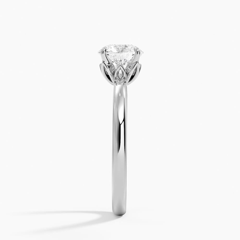 1 CT Round Cut Lab Grown Diamond Engagement Ring - view 5