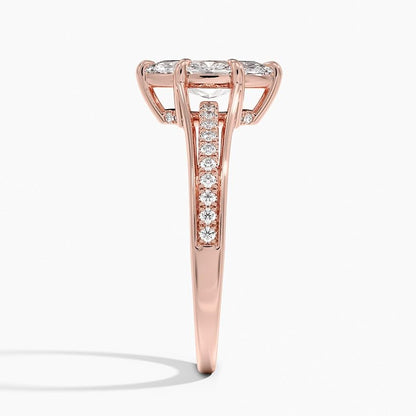 Pave 1 CT Marquise Cut Lab Grown Diamond Engagement Ring - view 5