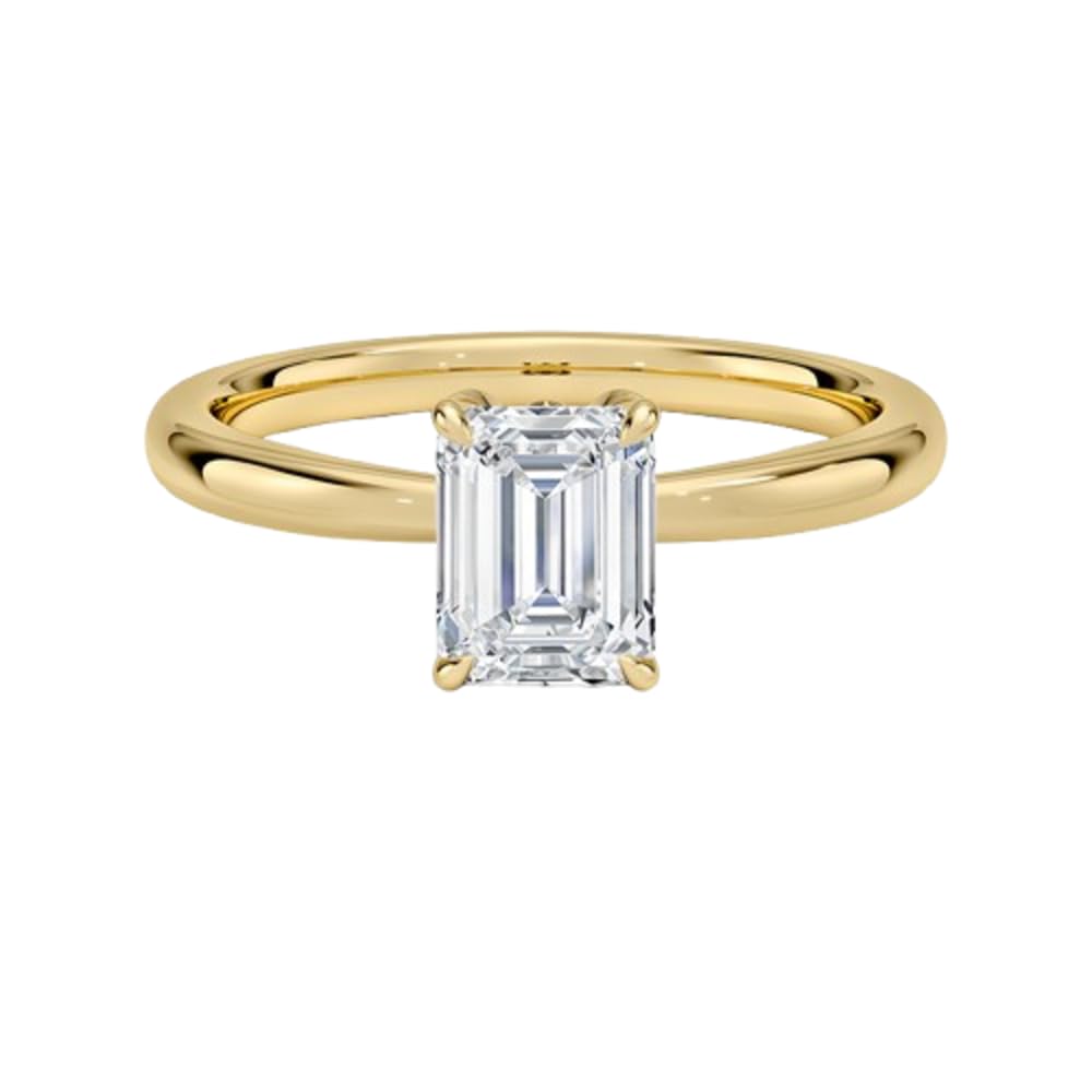 1 CT Emerald Cut Lab Grown Diamond Engagement Ring - view 6
