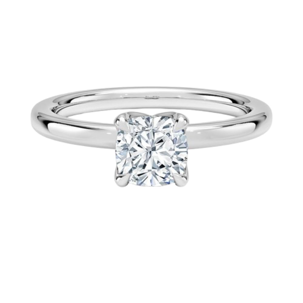 Solitaire 1 CT Cushion Cut Lab Grown Diamond Ring - view 1