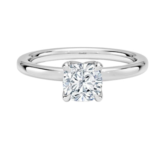 Solitaire 1 CT Cushion Cut Lab Grown Diamond Ring - view 1
