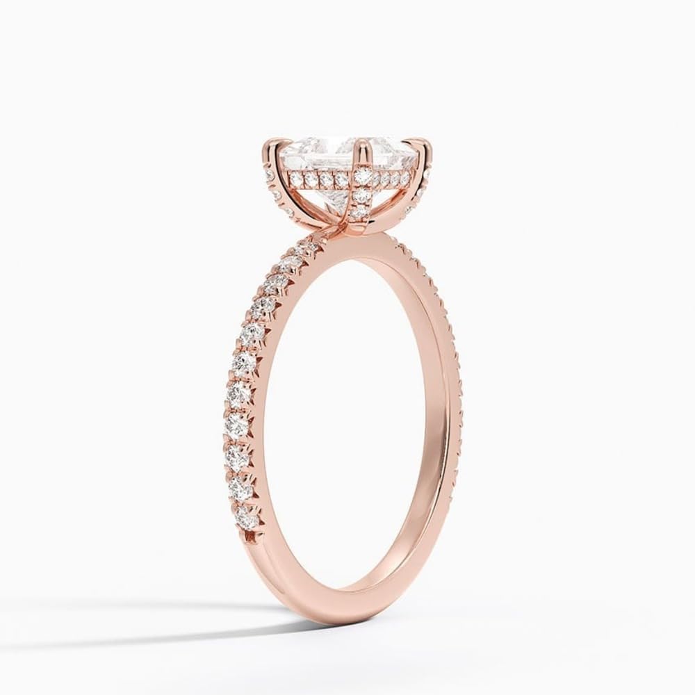Hidden Halo 1 CT Princess Cut Lab Grown Diamond Engagement Ring - view 5