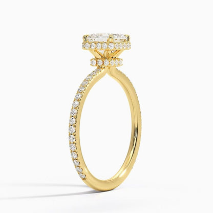 Hidden Halo 1 CT Asscher Cut Lab Grown Diamond Ring - view 7