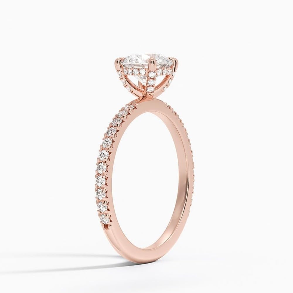 Hidden Halo 1 CT Round Cut Lab Grown Diamond Engagement Ring - view 5