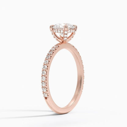 Hidden Halo 1 CT Round Cut Lab Grown Diamond Engagement Ring - view 5