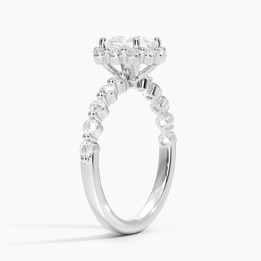 Halo 1 CT Princess Cut Lab Grown Diamond Engagement Ring