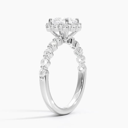 Halo 1 CT Princess Cut Lab Grown Diamond Engagement Ring