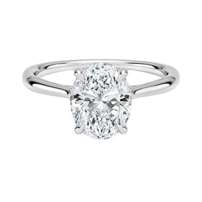 Solitaire 2 CT Oval Cut Lab Grown Diamond Ring - view 4