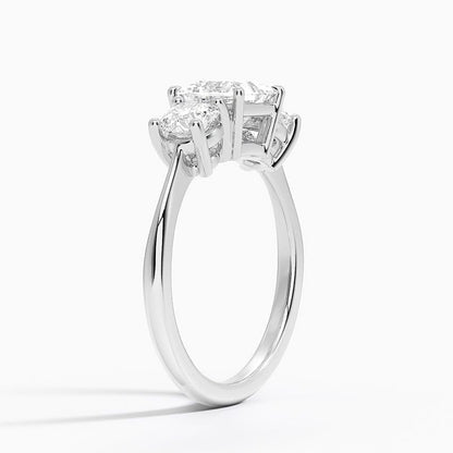 Solitaire 1 CT Princess Cut Lab Grown Diamond Three Stone Engagement Ring - view 2