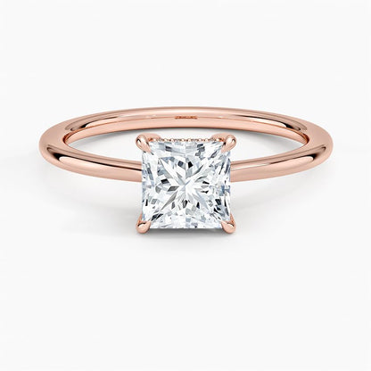 Solitaire 1 CT Princess Cut Lab Grown Diamond Engagement Ring - view 4