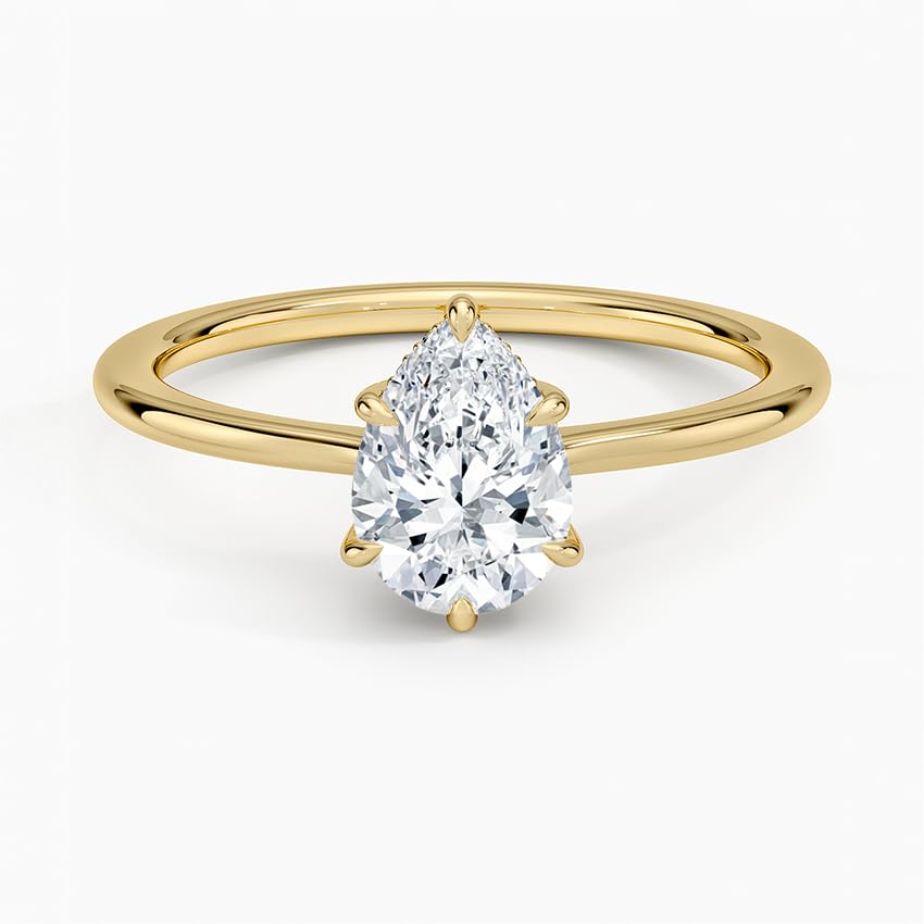 Hidden Halo 1 CT Pear Cut Lab Grown Diamond Engagement Ring - view 4