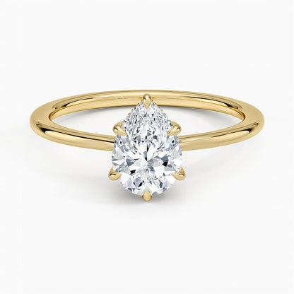 Hidden Halo 1 CT Pear Cut Lab Grown Diamond Engagement Ring - view 4